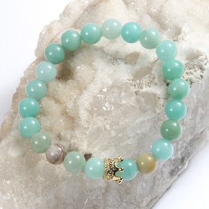 To My Bestie New Fashion <strong>Queen</strong> <strong>Gift</strong> 8mm Pink Zebra Beaded Bracelet Zircon Crown Charm Elastic Bracelet Valentines <strong>Gift</strong> - Product Image 5