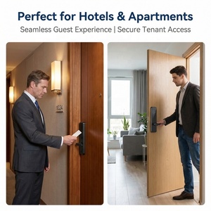 Serrure de porte intelligente TTLock TTHotel en alliage d'aluminium pour porte en bois, avec carte RFID, code et clé physique, pour appartement Cloud Grade C - Product Image 2