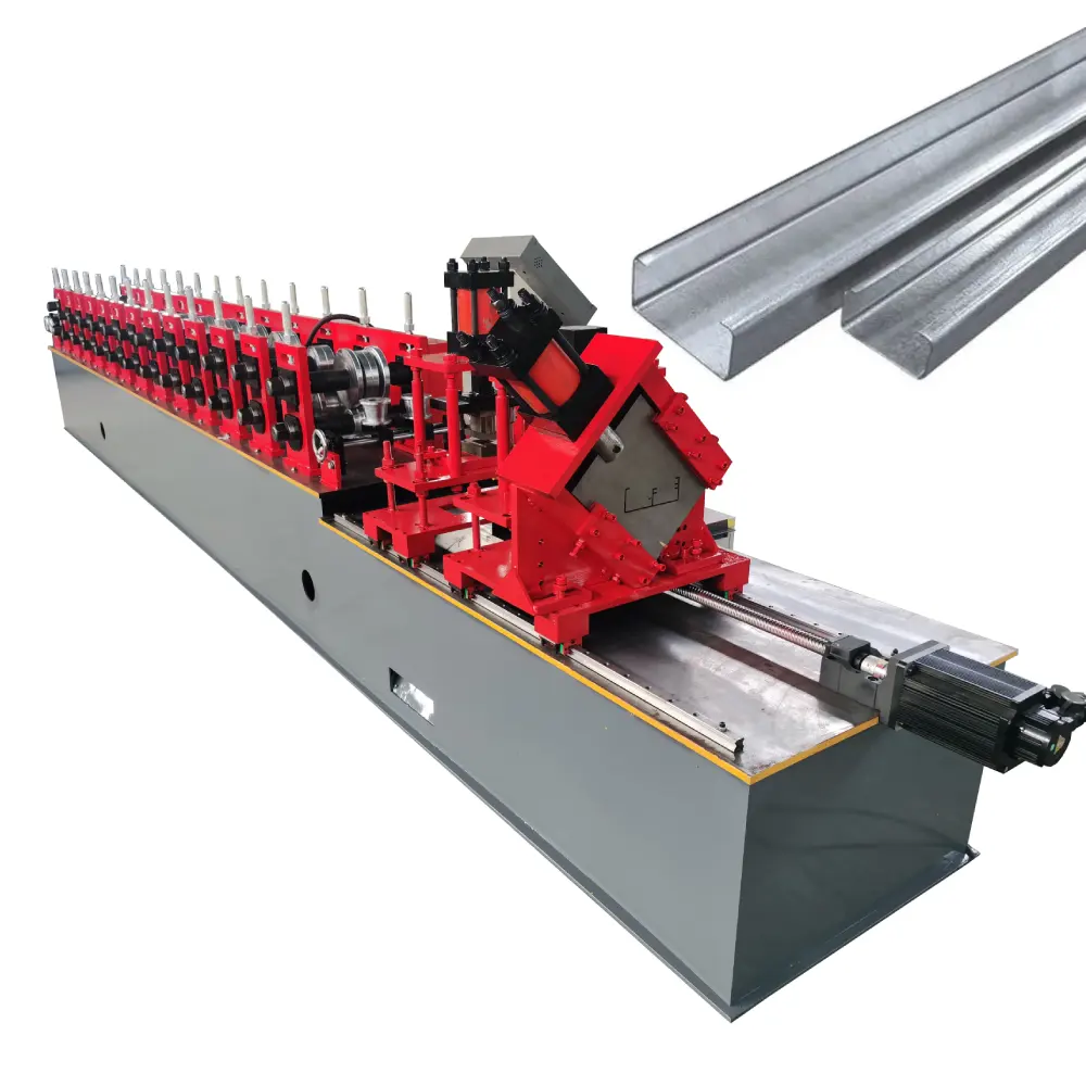 C Profile Stud And Track Steel Drywall Roll Forming Machine C Channel Shape Purlin Roll Forming Making