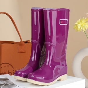 <span class=keywords><strong>Bottes</strong></span> de <span class=keywords><strong>pluie</strong></span> montantes épaissies pour femmes, imperméables, tendance, doublées polaire, antidérapantes - Product Image 6