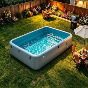 <span class=keywords><strong>Piscine</strong></span> gonflable pliable en PVC léger <span class=keywords><strong>avec</strong></span> technologie Drop Stitch pour les sorties en plein air et les divertissements aquatiques dans la cour - Product Image 1