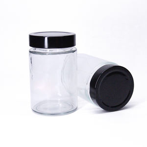 Échantillon Gratuit - Pots de Conservation en Verre à Bouche Profonde de 250 ml, 300 ml, 500 ml avec Couvercle en Fer Blanc Noir pour Cuisine - Product Image 2
