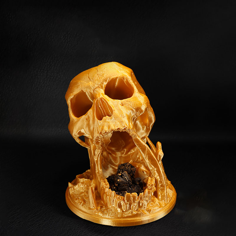 FDM печатная ручная роспись черепа кости башни для ролевых игр вращающиеся кости