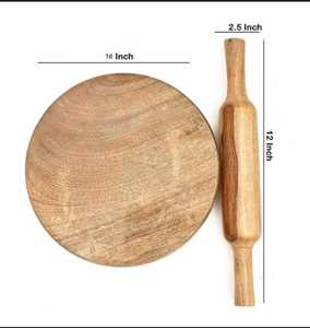 Premium Wooden <b>Rolling</b> Board and Belan Set for Chapati Roti Dough <b>Rolling</b> Kitchen Use Available at Wholesale Price - Product Image 4