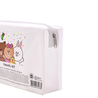 Pochette de voyage imperméable à grande capacité avec fermeture éclair en EVA transparente, motif de dessin animé, sac de rangement portable pour cosmétiques et maquillage