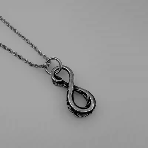 히세라 빈티지 인피니티 스네이크 목걸이 창의적인 펑크 펜던트 목걸이 티타늄 스틸 주얼리 - Product Image 4