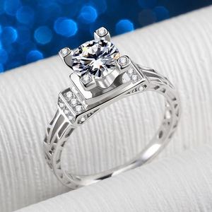 Bague de fiançailles originale pour femme en argent 925 avec moissanite Shanwei, tour Eiffel, un ou deux carats, fabrication directe d'usine Roise - Product Image 2