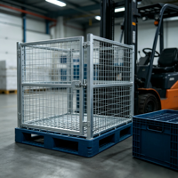 Casier en treillis métallique enduit de 7 pieds de profondeur avec design écologique pour applications de stockage standard, finition naturelle, style industriel moderne