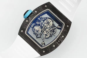Montre mécanique automatique de haute qualité avec design creux, couleur noire et bleue assortie, tourbillon, cristal saphir, fibre de carbone - Product Image 3
