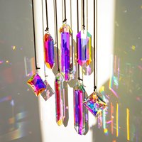 Prisme en cristal en gros Attrape-soleil Décoration suspendue Pendentif Pièce de lustre Figurine pour fenêtre de maison DIY Ornement de Noël