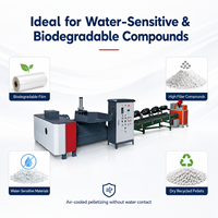 Granulateur de recyclage de plastique YKSJ-100L à refroidissement par air sans eau, à économie d'énergie, pour films biodégradables, 80 à 120 kg/h