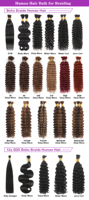 Extensions de cheveux humains au crochet 100 % naturels, non traités, type Miracle Knots, vente en gros, cheveux bouclés bruts birmans, pré-bouclés