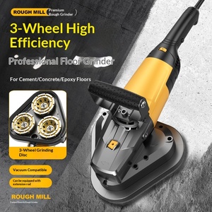 Machine de meulage grossier à haute efficacité à trois roues avec tige d'extension pour le polissage des murs, le traitement des surfaces en ciment, le lissage du coulis et le plâtrage des sols en béton - Product Image 2