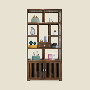 ใหม่ตู้โชว์ ELM แบบทึบทำจากทองเหลืองแบบโบราณของจีนชั้นวางเครื่องประดับขนาดเล็ก - Product Image 5