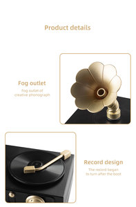 Bronze Phonograph Essential Oils <strong>Diffuser</strong> Retro Rotating Trumpet Ultrasonic Cool Mist <strong>Humidifier</strong> <strong>Bluetooth</strong> <strong>Speaker</strong> <strong>Diffuser</strong> - Product Image 5