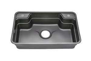 <span class=keywords><strong>Évier</strong></span> de cuisine intelligent populaire, grand <span class=keywords><strong>évier</strong></span> simple en nano noir, <span class=keywords><strong>80</strong></span> litres, SUS304, multifonctionnel, design japonais et coréen avec accessoires - Product Image 2