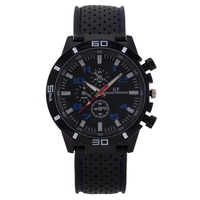 Montre sport à quartz pour homme à trois aiguilles, affichage analogique et bracelet en silicone – Vente en gros directe usine, stock disponible