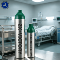 Cylindre d'oxygène médical en aluminium DOT 6061 personnalisé avec logo ZX, usine ODM OEM, MD ME M6 M122, réservoir d'O2 portable avec valve CGA870