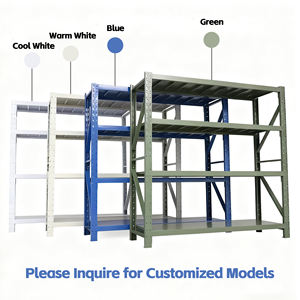 رف تخزين للمرآب، رف تخزين فولاذي للمستودعات، أرفف فولاذية قابلة للتكديس، رفوف خفيفة الوزن قابلة للتعديل بدون براغي - Product Image 5
