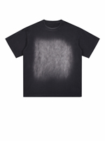 T-shirt Premium 275g en coton 100% à effet dégradé, lavé, avec impression manuelle 'Horse Spray' sur le devant et le dos, en fil double 32 fils, coupe oversize