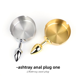 Cenicero Diseño Metal Anal Plug - BDSM Entrenamiento Anal Expansor <span class=keywords><strong>para</strong></span> mujeres, Slave Play Backdoor Toy con base ajustable - Product Image 2