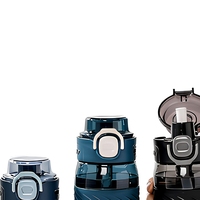 Nouvelle gourde de 600 ml sans BPA avec paille, bouchon à boire directement, sangle de transport, compatible eau bouillante, pour étudiants, garçons, filles, sport et fitness