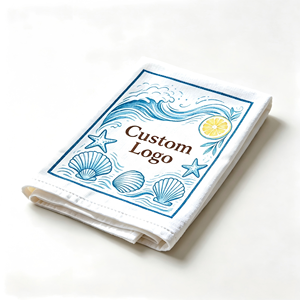 Serviette de cuisine en coton absorbante réutilisable avec motif imprimé personnalisé et logo privé - Product Image 1