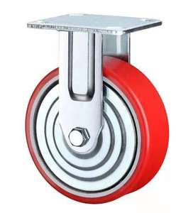 Roulette en polyuréthane PU à noyau en acier de fonte de 5 pouces 125mm de <span class=keywords><strong>style</strong></span> coréen robuste 300kgs <span class=keywords><strong>roulettes</strong></span> fixes plates - Product Image 1
