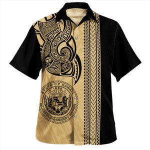 Chemise hawaïenne mode pour hommes avec <span class=keywords><strong>tatouage</strong></span> <span class=keywords><strong>floral</strong></span> et tribal Tissu tricoté sergé respirant et anti-rétrécissement Taille XL - Product Image 4