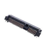 Conector de Terminal de Enchufe SATA 22p SMT LCP de Latón, 15U, Dorado, Paso de 1.27mm, para PCB, IP67