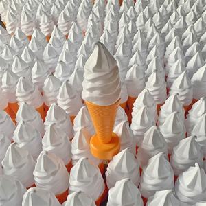 GREASOURCE Escultura Decorativa de Helado, Modelo <span class=keywords><strong>Gigante</strong></span> de 60cm (24 pulgadas) sin Luz, para Exhibición en Parques de Atracciones, Camiones, Carritos y Escritorios, Diseño Moderno - Product Image 4