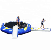 Trampolín Acuático Inflable de PVC Comercial THL, Popular, con Tobogán, Diseño Redondo, Flotante, 2m, Multifuncional, con Logotipo Personalizado