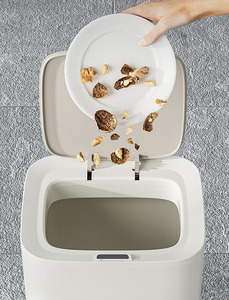 <span class=keywords><strong>Bidone</strong></span> della <span class=keywords><strong>spazzatura</strong></span> senza contatto automatico intelligente, sensore di movimento <span class=keywords><strong>grigio</strong></span> nebbioso pattumiera in plastica impermeabile per camera da letto - Product Image 5