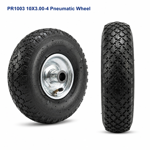 PR1003 Rueda Neumática de Goma 10X3.00-4, Neumático Inflable de 10 Pulgadas 3.00-4, Llanta de Acero, Orificio para Eje de 3/4'', Pieza para Carretilla de Jardín - Product Image 1