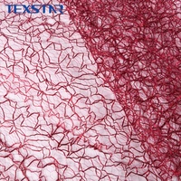 Tela de red de araña brillante y arrugada al por mayor, 100% poliéster, ligera, 40GSM, malla de tul para decoración de escenarios y vestidos