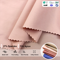 Jdttex 27% Spandex 73% Nylon Deportes Yoga Pantalones Tela Venta caliente Regular Transpirable Stretch Jersey Prendas Lencería Trama recubierta