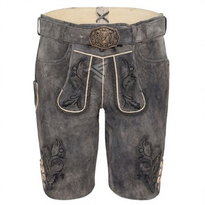 Costume d'Oktoberfest pour homme en cuir de vachette suédé, Lederhosen bavarois, pour festival de la bière allemande, fête cosplay masculine - Product Image 1