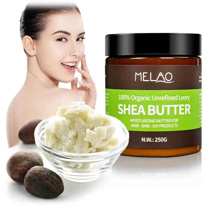 Shea butter rohe reine geschlagene Seifen basis Bulk Bio-Creme Shae unraffinierte Behälter Gesicht Peeling Öl Körper Shea butter Bio