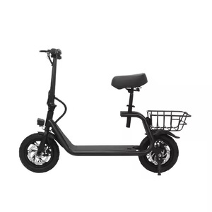 Electric <b>Scooter</b> With Seat Foldable 48V Lithium Battery Brushless Motor Urban Commuter Unisex Black - Product Image 2