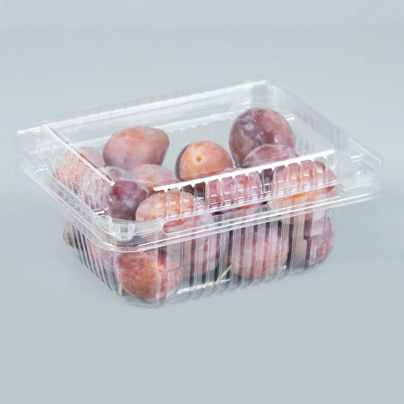 新鮮な果物と野菜用の1000g使い捨て透明PETフルーツプラスチッククラムシェルカスタマイズ包装ボックス