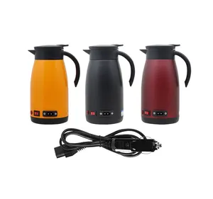 240W 750ml 24V Electric Heating Cup Kettle Stainless Steel Water Heater  Bottle for Tea Coffee Drinking Travel Car Truck Kettle