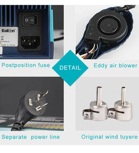 Bakon double digital display temperature adjustable portable lead-free bga 2in1 soldering station - Product Image 6