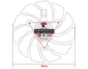 พัดลมระบายความร้อนสำหรับการ์ดจอ T129215SU PLD09210S12HH 88มม. สำหรับ1060กิกะไบต์ GTX 1050 1070 GV-RX570 <span class=keywords><strong>580</strong></span> AORUS RX 470 480พัดลม380X <span class=keywords><strong>R9</strong></span> - Product Image 5