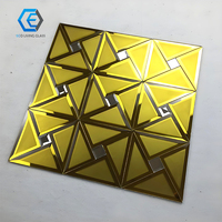 Autocollants muraux en verre biseauté, carreaux Art Déco de luxe, décoration murale DIY, miroir pour salle de bain, salon, hôtel, décoration intérieure