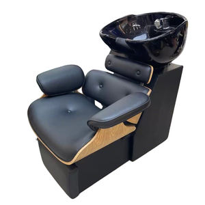 Chinesische Fabrik Modernes Design Haar wasch <span class=keywords><strong>massage</strong></span> bett für Friseursalons Friseur geschäfte Schwarzes Keramik becken Shampoo Bett - Product Image 1