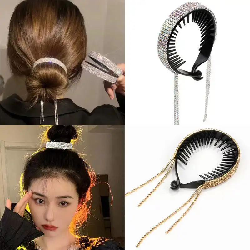 new hair artifact fashion rhinestone accessories baroque rhinestone horsetail tassel hair clips hair accessories