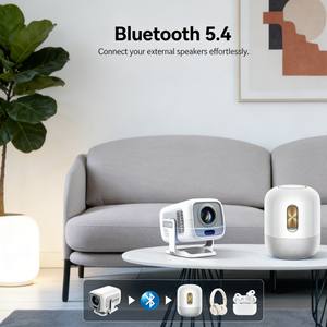 Proyector Nativo Android 14 con Resolución 1080P |   Decodificación 8K Compatible con <span class=keywords><strong>4K</strong></span> |   WiFi 6, BT 5.4, USB, HDMI |   Proyector Inteligente para Cine en Casa y Videojuegos - Product Image 5