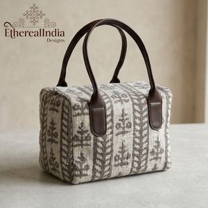 <b>Boho</b> Geometric Jacquard Tote Bag Woven Ethnic Shoulder Bag Leatherette Strap Tribal Handbag - Product Image 2