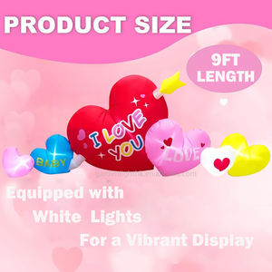 Décoration gonflable de 2,7 m pour la Saint-Valentin : Combo Cœur d'Amour pour Fêtes, Mariages, Jardins et Pelouses - Product Image 2