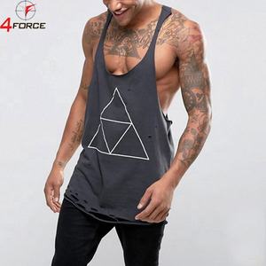 Camisetas sin mangas de algodón 100% con estampado personalizado para hombre, camisetas sin mangas con tirantes para gimnasio, camisetas bordadas de secado rápido para verano, Fitness y correr - Product Image 4